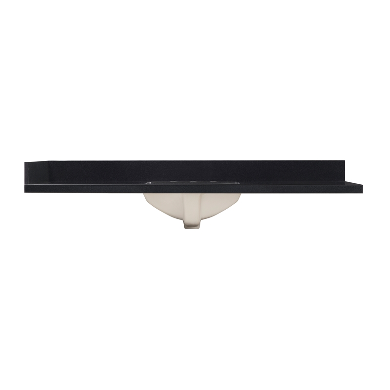 Bravon 61. in Granite Vanity Top in Black Galaxy with White Single Sink
