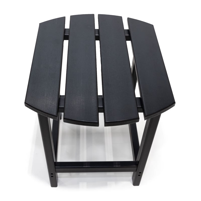 LuXeo Corona Outdoor Contemporary Recycled Plastic Side Table in Black