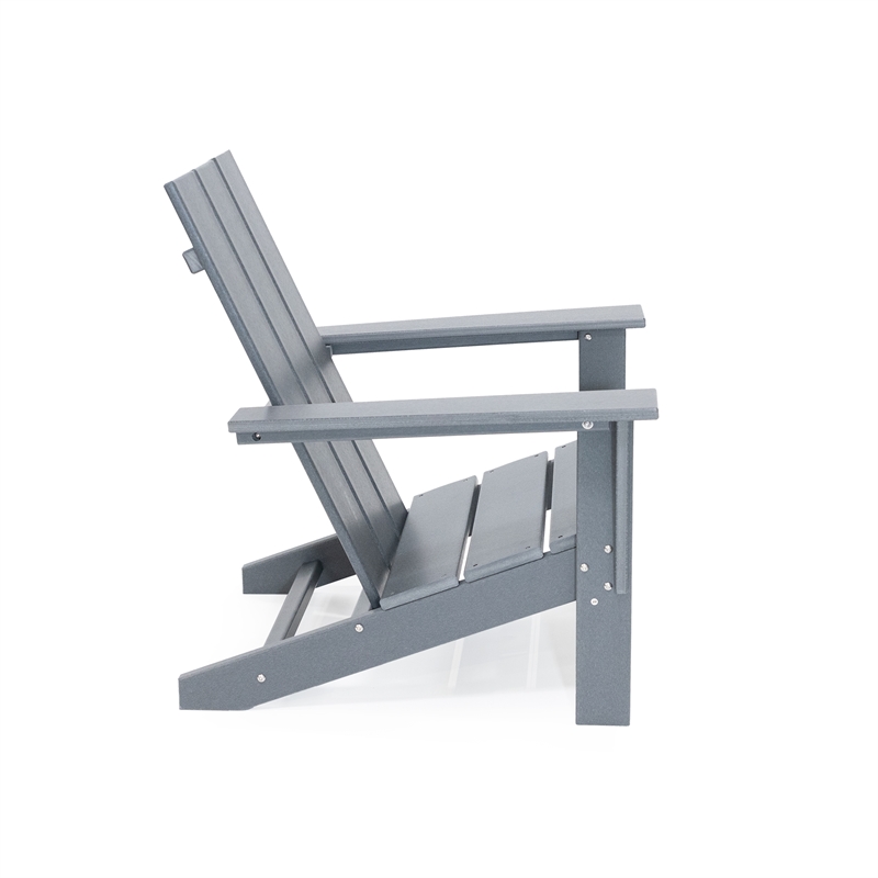 Arcadia  Gray HDPE Outdoor Adirondack Chair ( Single)
