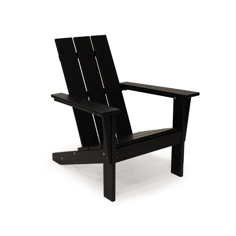 Arcadia Black HDPE Outdoor Adirondack Chair (Set of2)