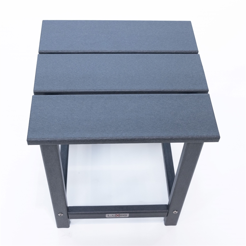 Arcadia Gray HDPE Outdoor Adirondack Chair and Table Set (3-Piece)