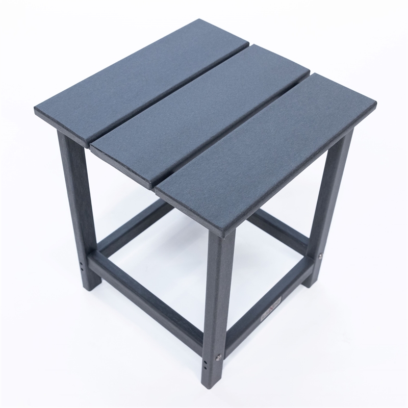 Arcadia Gray HDPE Outdoor Adirondack Chair and Table Set (3-Piece)