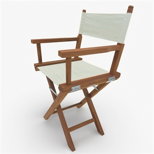 LuXeo Russell Teak Director Chair-White