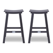Bailey Gray HDPE Farmhouse Bar Stool-Set of 2
