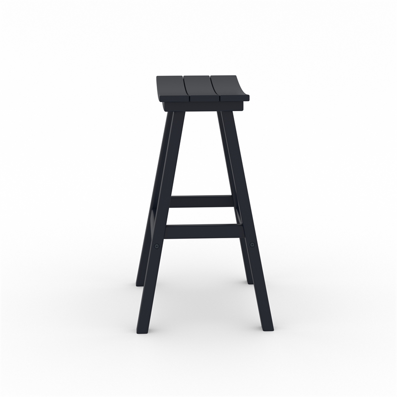 Bailey Black HDPE Farmhouse Bar Stool-Set of 2