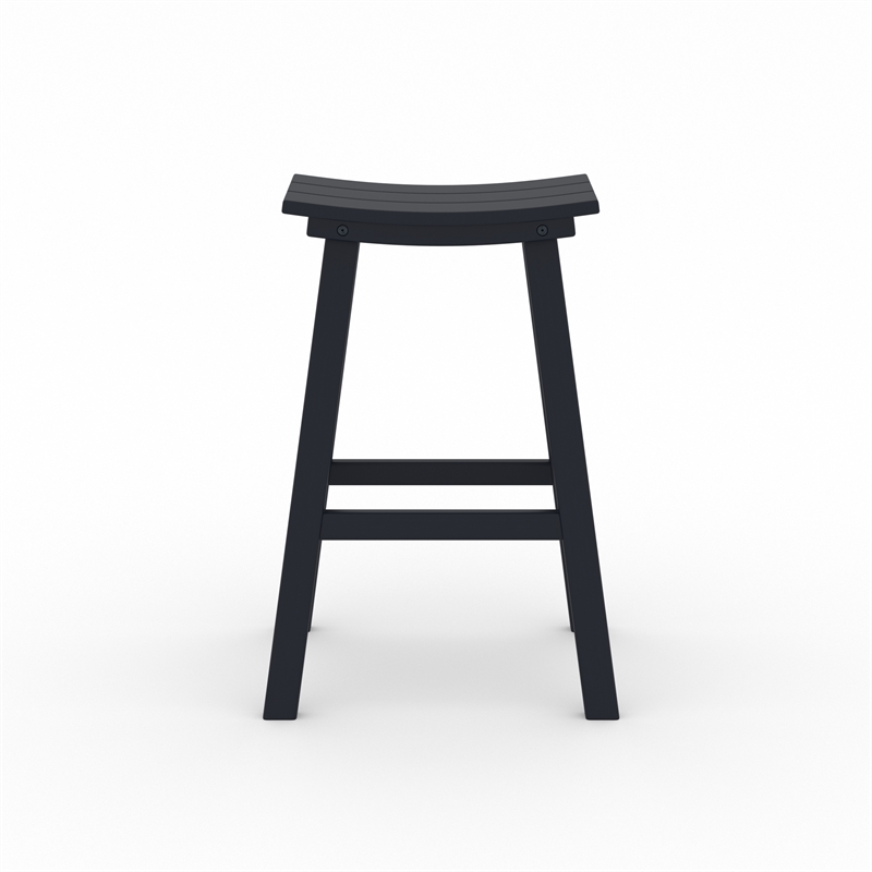 Bailey Black HDPE Farmhouse Bar Stool-Set of 2