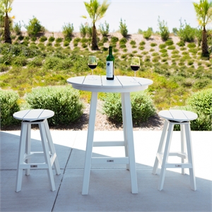 Mason-Cabo HDPE White Round Counter Bar-3 Piece
