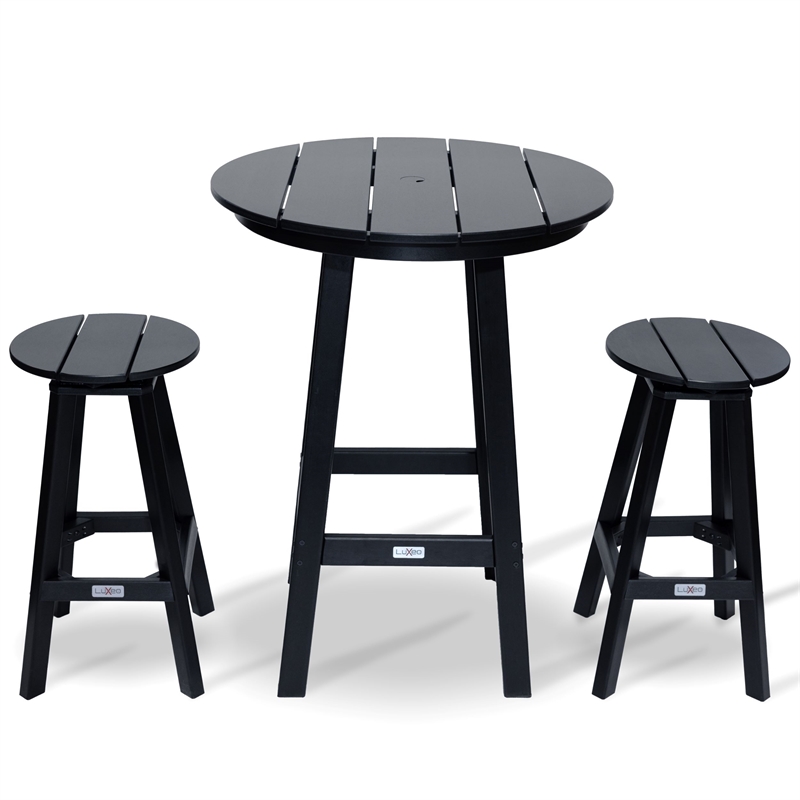 Mason-Cabo HDPE Black Round Counter Bar-3 Piece