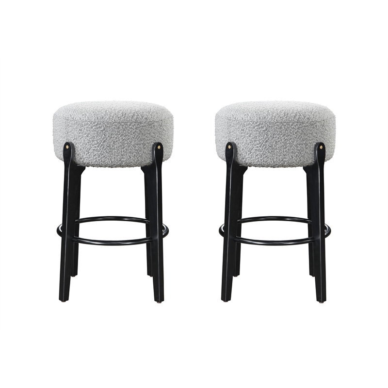 LuXeo Ellie 29 in. Black Leg - Gray Seat (Set of 2)