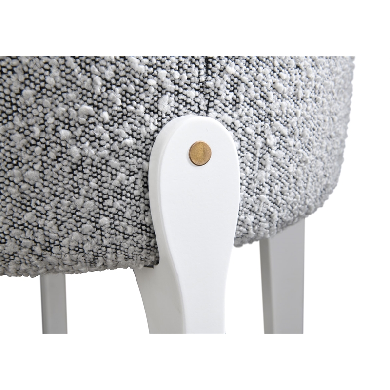 LuXeo Ellie 24 in. White Leg - Gray  Seat (Set of 2)