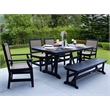 LuXeo Tuscany Black Woven  Rattan Dining Set-6 Piece