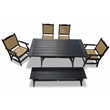LuXeo Tuscany Black Woven  Rattan Dining Set-6 Piece