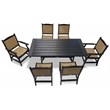 LuXeo Tuscany Black Woven  Rattan Dining Set-7 Piece