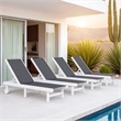 Venice HDPE Chaise Lounge-White (Set of 4)