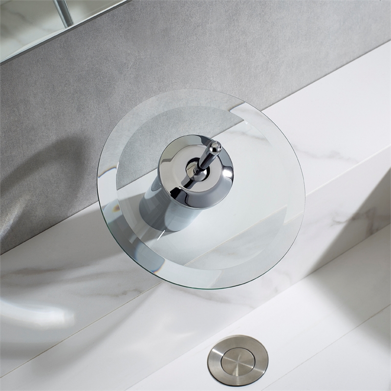 Vinnova Torino Falls Single Hole Bathroom Faucet in Polished Chrome