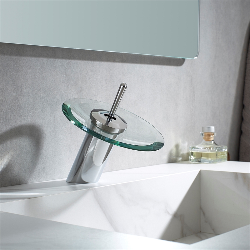 Vinnova Torino Falls Single Hole Bathroom Faucet in Polished Chrome