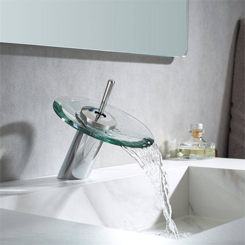 Vinnova Torino Falls Single Hole Bathroom Faucet in Polished Chrome
