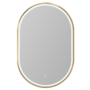 Vinnova Grande 24&quot Oval LED Wall Mount Bathroom Vanity Mirror in Gold Frame