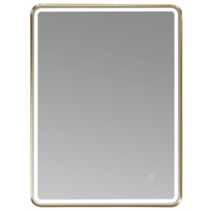 Vinnova Piceno 24&quot Rectangle LED Wall Mount Bathroom Vanity Mirror in Gold Frame