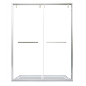 Brescia 60&quot W x 76&quot H Double Sliding Framed Glass Shower Door in Brushed Nickel