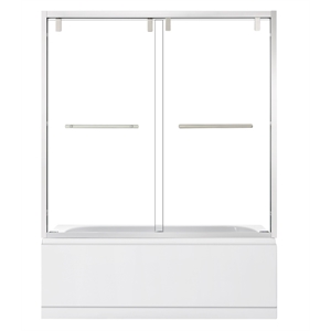 Brescia 60&quot W x 58&quot H Double Sliding Framed Glass Tub Door in Polished Chrome