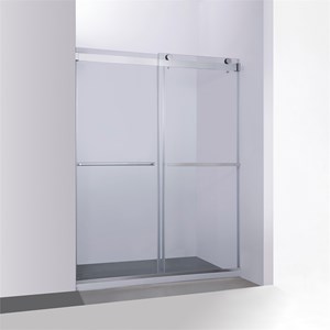 Spezia 64&quot W x 76&quot H Double Sliding Frameless Glass Shower Door Polished Chrome