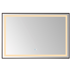 Teruel 48&quot Rectangle Black Framed LED Wall Mount Bathroom Vanity Mirror