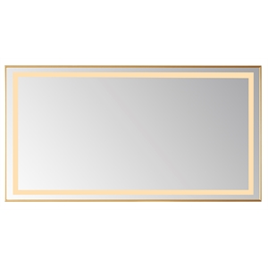 Teruel 60&quot Rectangle Gold Aluminum Framed LED Wall Mount Bathroom Vanity Mirror