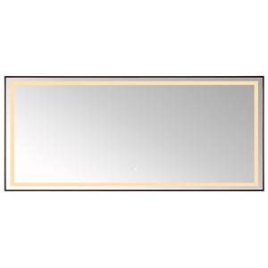 Teruel 72&quot Rectangle Black Framed LED Wall Mount Bathroom Vanity Mirror