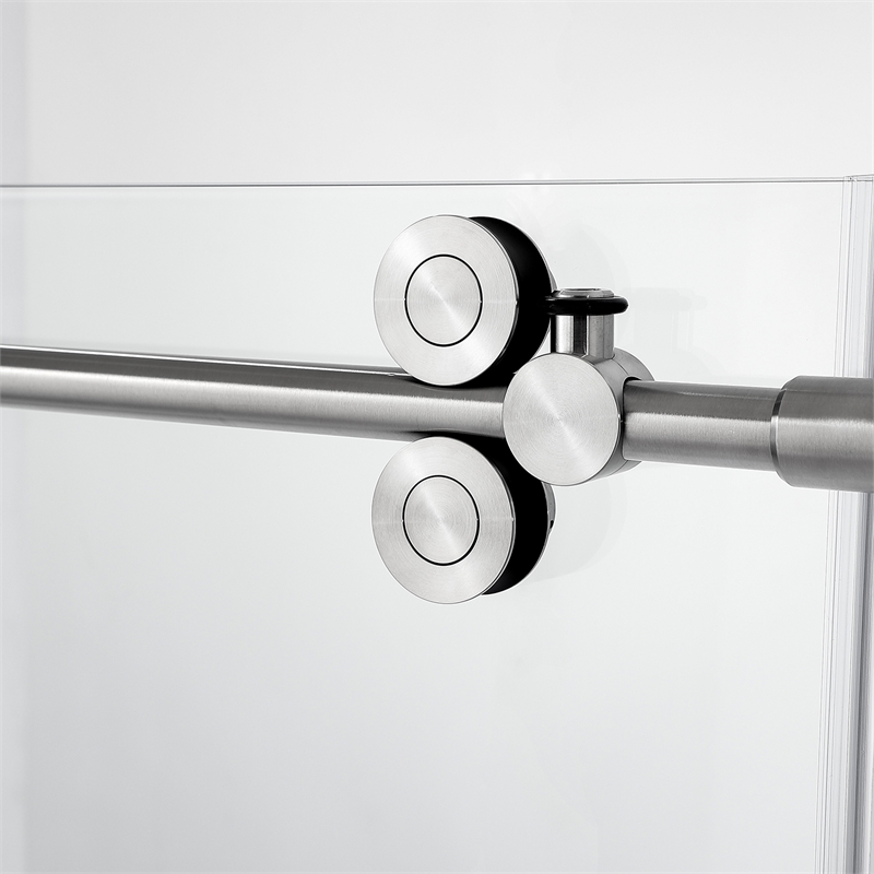 Vinnova Villena Glass Shower Enclosure with Sliding Door in Clear/Brushed Nickel