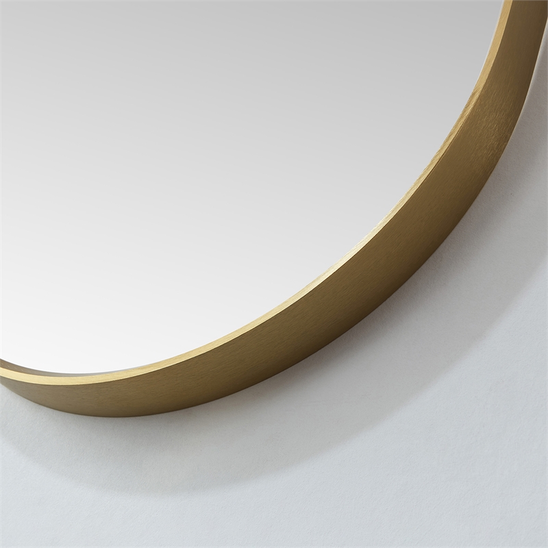 Vinnova Miajadas Oval Modern Aluminum Bathroom Vanity Mirror in Brushed Gold