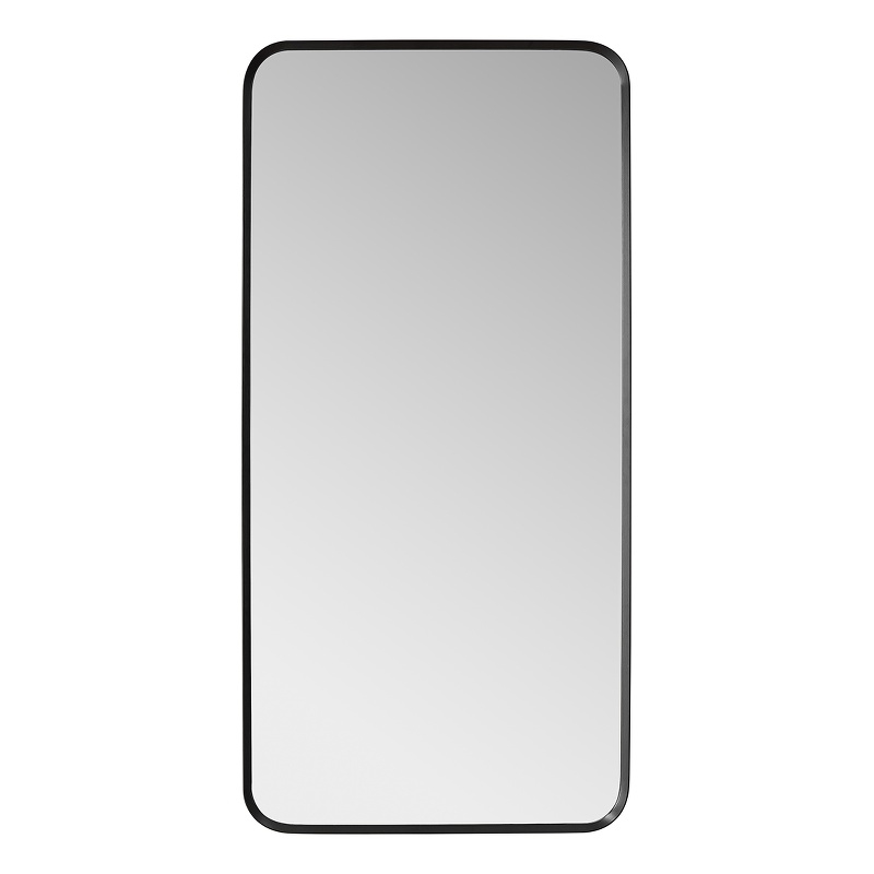 Vinnova Mutriku Rectangle Aluminum Bathroom Vanity Mirror in Brushed Black