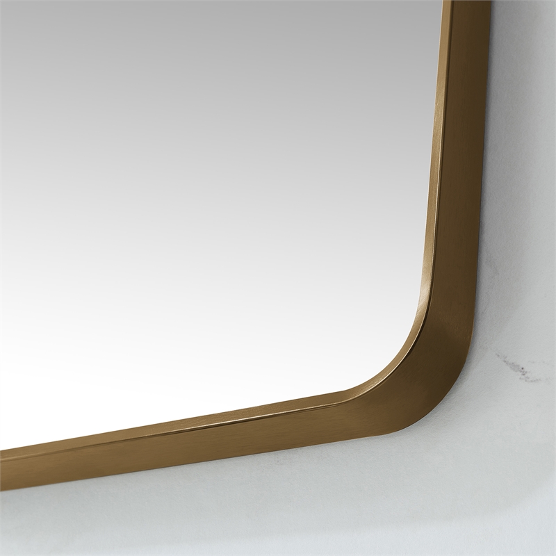 Vinnova Mutriku Rectangle Aluminum Bathroom Vanity Mirror in Brushed Gold