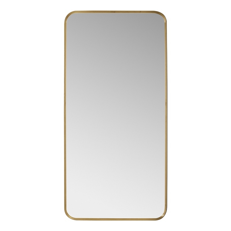 Vinnova Mutriku Rectangle Aluminum Bathroom Vanity Mirror in Brushed Gold