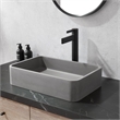 Vinnova Avila Rectangular Modern Concrete Stone Vessel Bathroom Sink in Gray