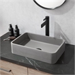 Vinnova Avila Rectangular Modern Concrete Stone Vessel Bathroom Sink in Gray