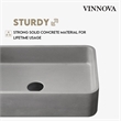 Vinnova Avila Rectangular Modern Concrete Stone Vessel Bathroom Sink in Gray