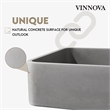 Vinnova Avila Rectangular Modern Concrete Stone Vessel Bathroom Sink in Gray