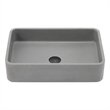 Vinnova Avila Rectangular Modern Concrete Stone Vessel Bathroom Sink in Gray