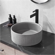 Vinnova Almonte Circular Modern Concrete Stone Vessel Bathroom Sink in Gray