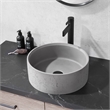 Vinnova Almonte Circular Modern Concrete Stone Vessel Bathroom Sink in Gray