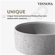 Vinnova Almonte Circular Modern Concrete Stone Vessel Bathroom Sink in Gray