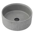 Vinnova Almonte Circular Modern Concrete Stone Vessel Bathroom Sink in Gray