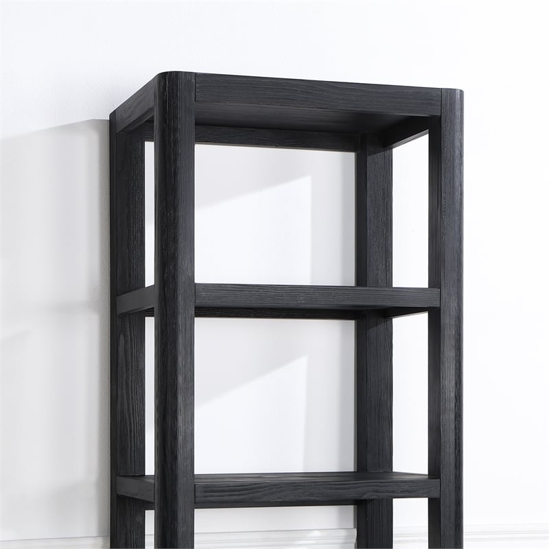 Cadiz 22in. Black Storage Cabinet with 3 Drawers 3 Shelves for Bathroom and more