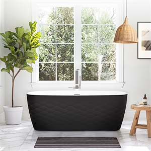 Vinnova London 66.9&quot x 31.5&quot Acrylic Soaking Bathtub in Black