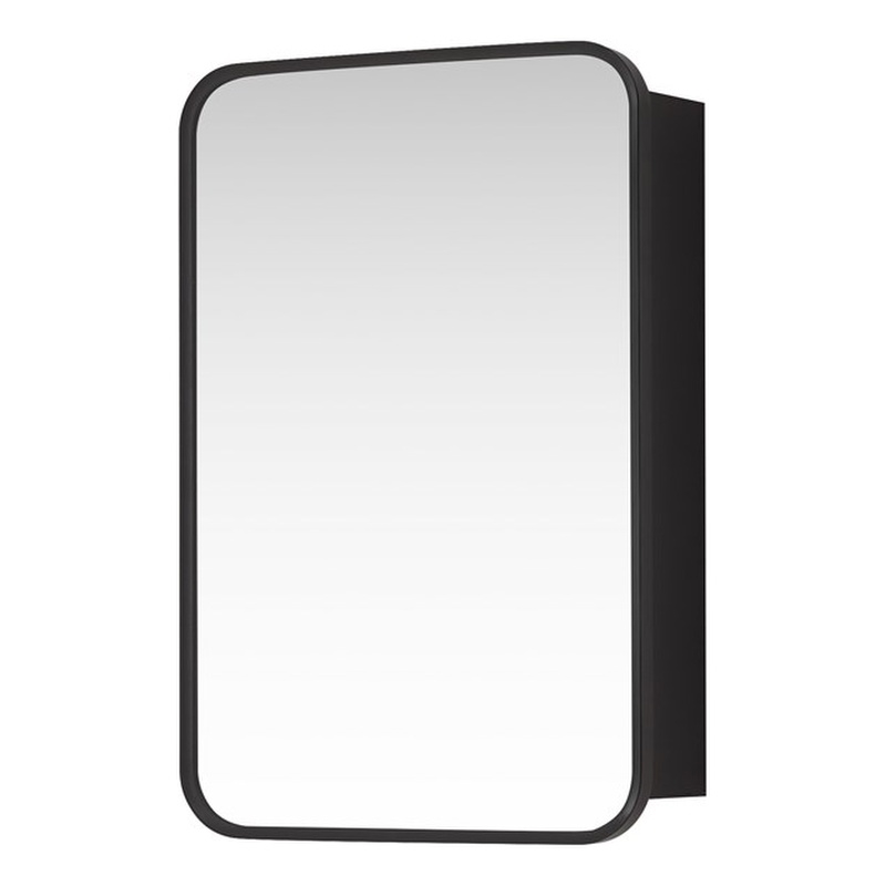 Talayuela 16 in.W x 24 in.H Aluminum Framed Medicine Cabinet in Brushed Black