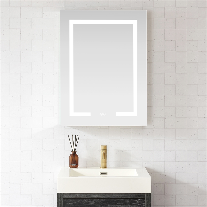Santona 24 in.W x 32 in.H Medicine Cabinet with Aluminum Frameless LED Mirror