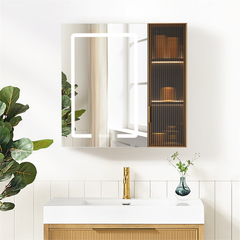 Cervia 30 in.W x 29.5 in.H Medicine Cabinet with Aluminum Frameless LED Mirror