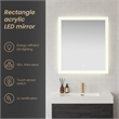 Beijing 32 in. W x 36 in. H Rectangular Acrylic Frameless LED Bathroom Mirror