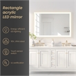 Beijing 48 in. W x 32 in. H Rectangular Acrylic Frameless LED Bathroom Mirror